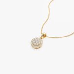 Radiant Gold Round CVD Diamond Pendant Necklace