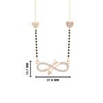 CVD Diamond Infinity Love Mangalsutra with Heart Charms