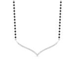 Elegant V-Curve CVD Diamond Mangalsutra in White Gold