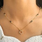 Modern Lab Grown Diamond Mangalsutra with Geometric Pendant