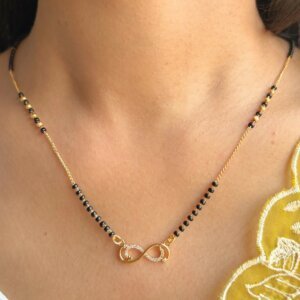Infinity Symbol Mangalsutra with Lab-Grown Diamonds & Gold Accents