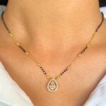 Pear-Shaped CVD Diamond Mangalsutra with Delicate Gold Chain