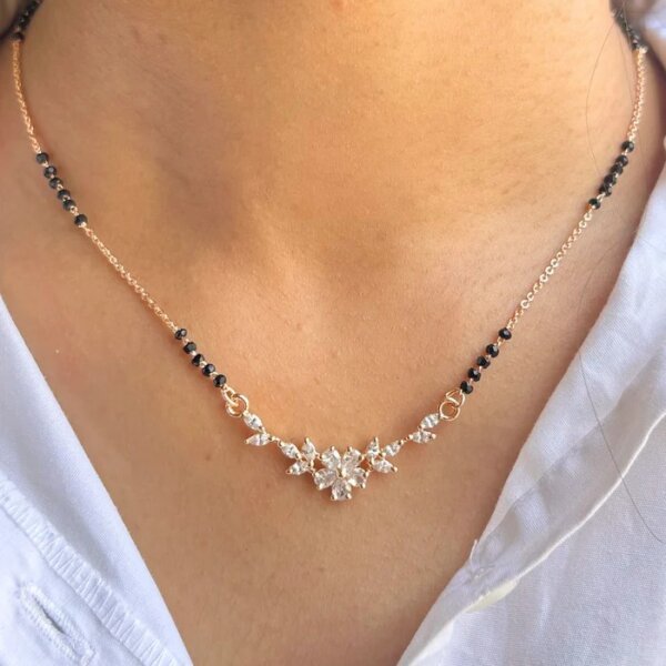 Stellar Bloom Lab Grown Diamond Mangalsutra in Gold