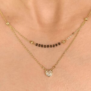 Minimalist Heart Lab Grown Diamond Mangalsutra in Gold
