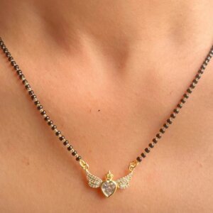 Angel Wing Lab Grown Diamond Mangalsutra in Gold