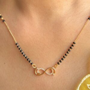 Infinity Symbol Mangalsutra with Lab-Grown Diamonds & Gold Accents