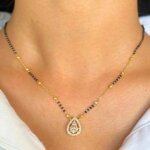 Pear-Shaped CVD Diamond Mangalsutra with Delicate Gold Chain