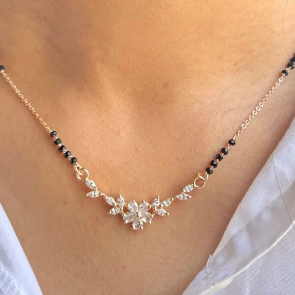 Stellar Bloom Lab Grown Diamond Mangalsutra in Gold