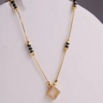 Modern Lab Grown Diamond Mangalsutra with Geometric Pendant