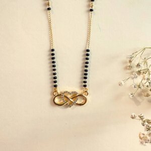 Infinity Heart Lab Grown Diamond Mangalsutra in Gold
