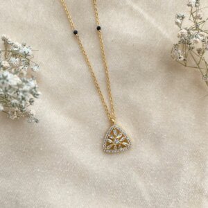 CVD Diamond Mangalsutra with Triangle Pendant and Delicate Chain