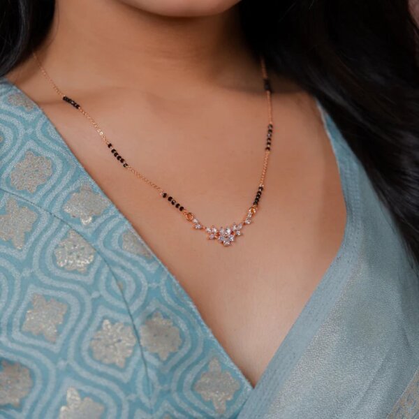 Stellar Bloom Lab Grown Diamond Mangalsutra in Gold