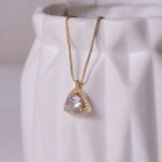 Lab Grown Diamond Mangalsutra with Triangle Pendant and Solitaire Center Stone