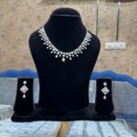 Bridal CVD Diamond Necklace Set with Teardrop Design