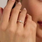 Baguette Cut Bow- Lab Grown Diamond Promise Ring for Her