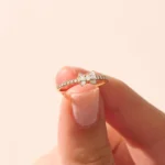 Baguette Cut Bow- Lab Grown Diamond Promise Ring for Her