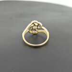 Floral Swirl CVD Diamond Ring in Gold with Split Shank Design