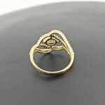 Wave Design CVD Diamond Ring in Gold with Twisted Pave Band