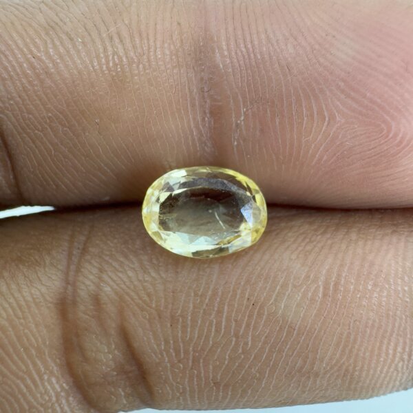 2.46 Carat/ 2.73 Ratti Natural Yellow Sapphire/ Pukhraj Gemstone