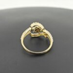Heart-Shaped CVD Diamond Ring in Gold with Floral Cluster Centerpiece