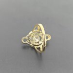 Intricate Loop Design CVD Diamond Ring in Gold with Central Solitaire