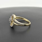 Heart-Shaped CVD Diamond Ring in Gold with Floral Cluster Centerpiece