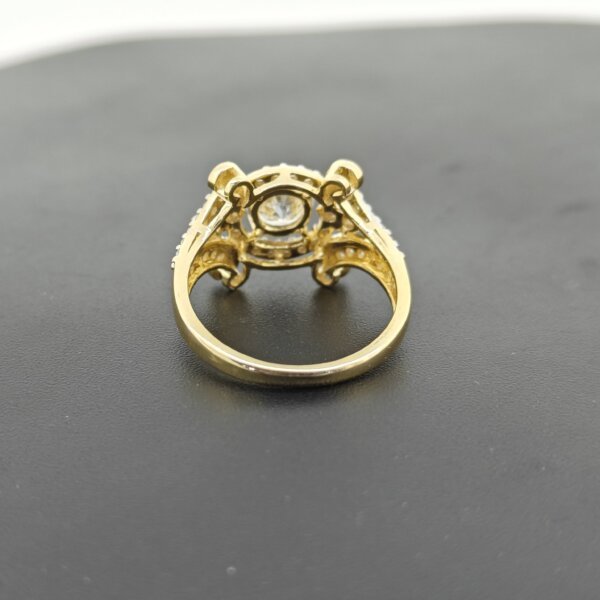 Vintage-Inspired CVD Diamond Ring in Gold with Ornate Scroll Detailing