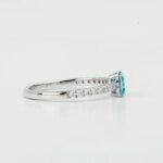 Blue Lab Grown Diamond Halo Ring in Gold