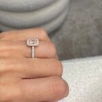 Intense Pink CVD Diamond Halo Ring/ Lab Grown Diamond Ring