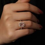 Pink Lab Grown Diamond Ring in Gold