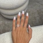 Intense Pink CVD Diamond Halo Ring/ Lab Grown Diamond Ring