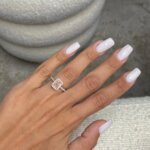 Intense Pink CVD Diamond Halo Ring/ Lab Grown Diamond Ring