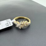 Gold Floral Cluster Ring with Marquise CVD Diamonds and Pave Detailing