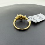 Gold Floral Cluster Ring with Marquise CVD Diamonds and Pave Detailing