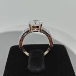 Triple Band Gold Ring with Sparkling CVD Diamond Centerpiece