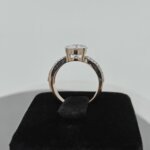 Triple Band Gold Ring with Sparkling CVD Diamond Centerpiece