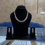 CVD Diamond Necklace & Earrings Jewellery Set in 14K Gold for Women