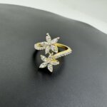 Lab Grown Diamond Double Flower Design Ring in 14K and 18K Gold