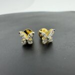 14K/18K Gold Lab Grown Diamond Butterfly Studs for Women