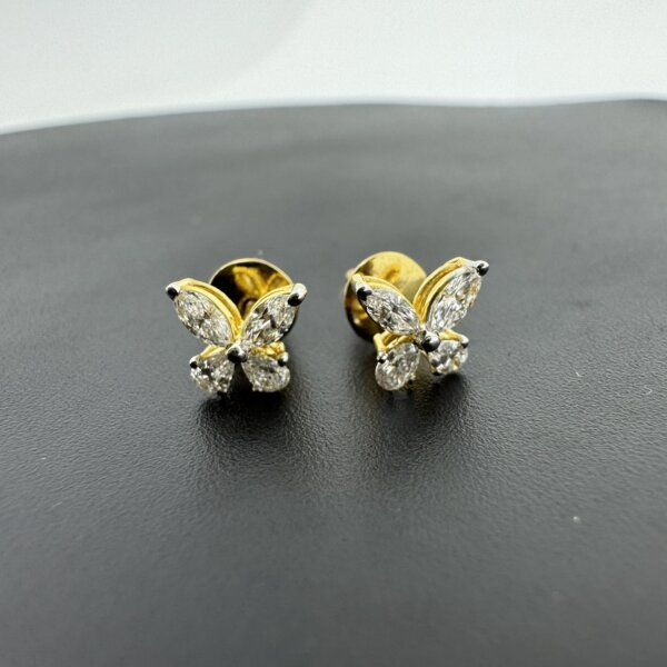 14K/18K Gold Lab Grown Diamond Butterfly Studs for Women