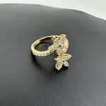 Lab Grown Diamond Double Flower Design Ring in 14K and 18K Gold