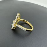 Lab Grown Diamond Double Flower Design Ring in 14K and 18K Gold