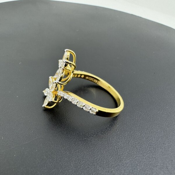 Lab Grown Diamond Double Flower Design Ring in 14K and 18K Gold