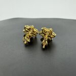 Six-Petal Lab Grown Diamond Cluster Earrings in Gold
