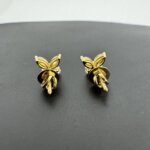 14K/18K Gold Lab Grown Diamond Butterfly Studs for Women