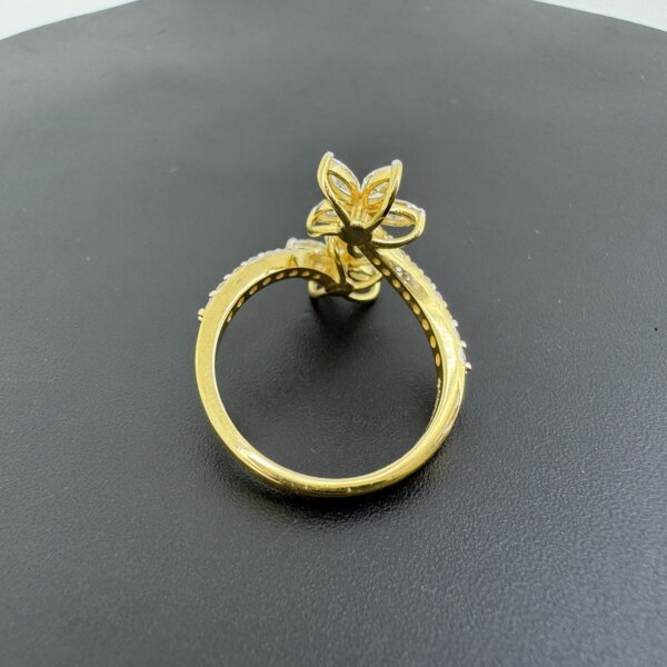 Lab Grown Diamond Double Flower Design Ring in 14K and 18K Gold