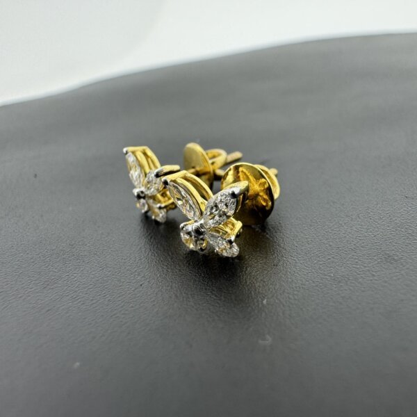 14K/18K Gold Lab Grown Diamond Butterfly Studs for Women