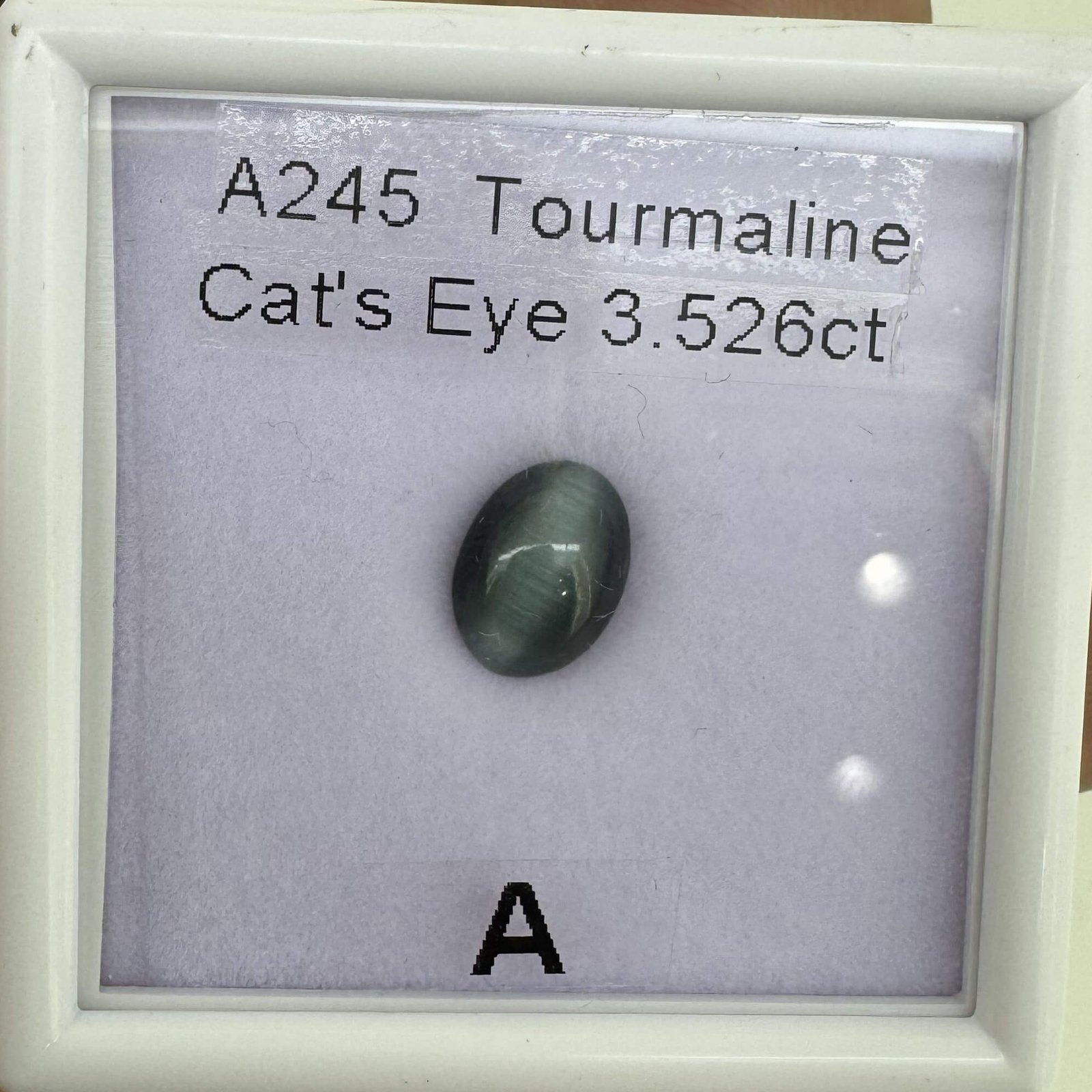 3.52 Carat/ 3.90 Ratti Natural Tourmaline Cat's Eye Gemstone