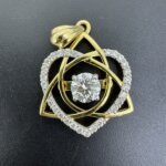 Lab Grown Diamond Heart & Star Pendant in 14K/18K Gold