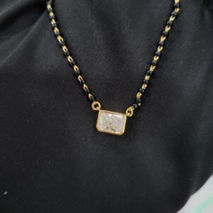 Radiant Solitaire CVD Diamond/ Lab Grown Diamond Mangalsutra